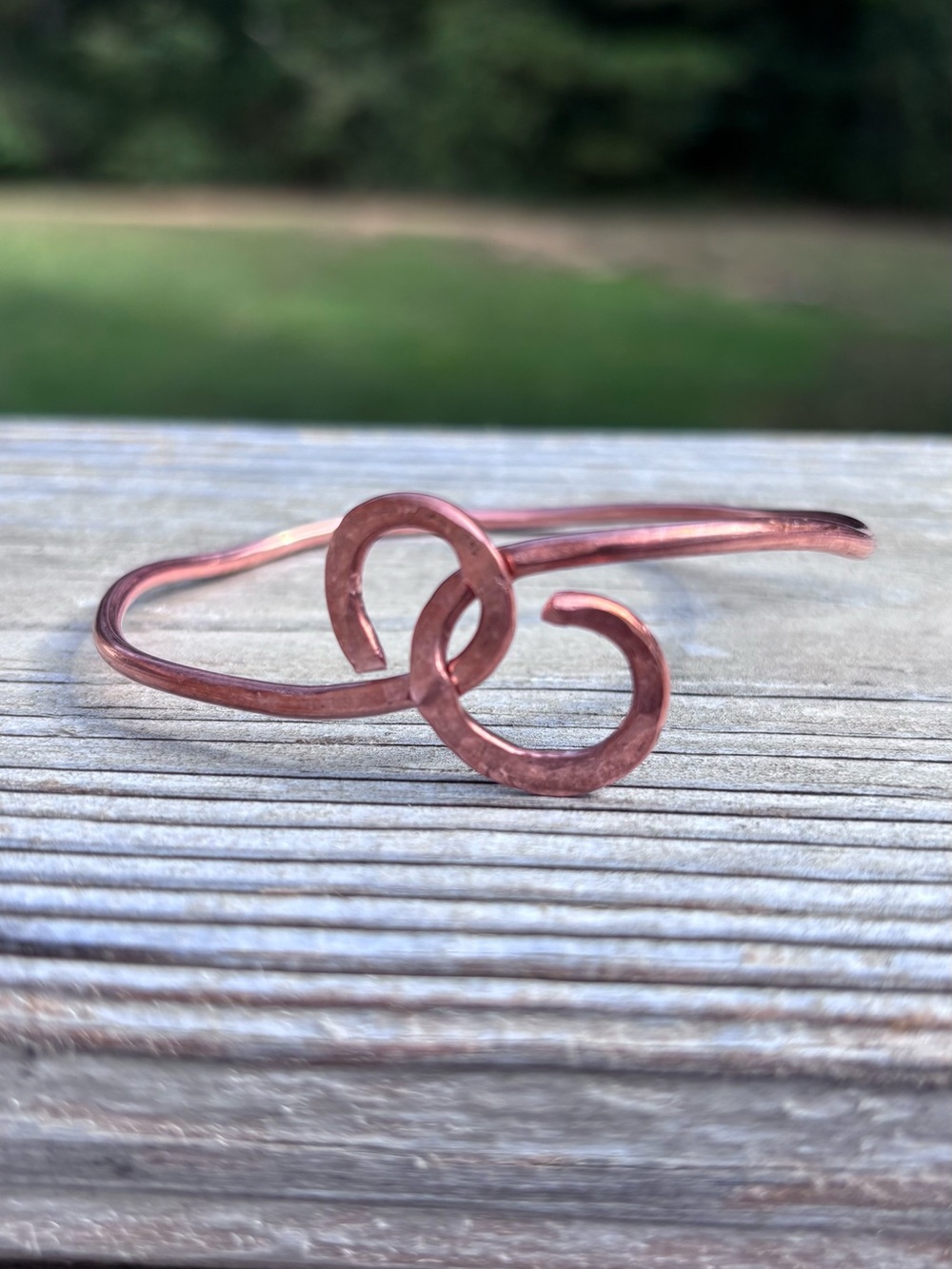 Handcrafted Copper Swirl Wire Bangle - Women Jewelry